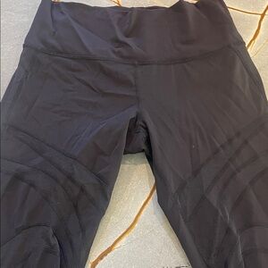 lululemon athletica Black Leggings with Mesh Detail
